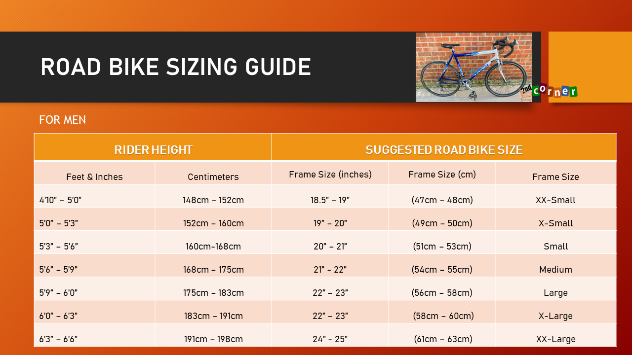 Bike Size Guide – 2ndcorner.co.uk