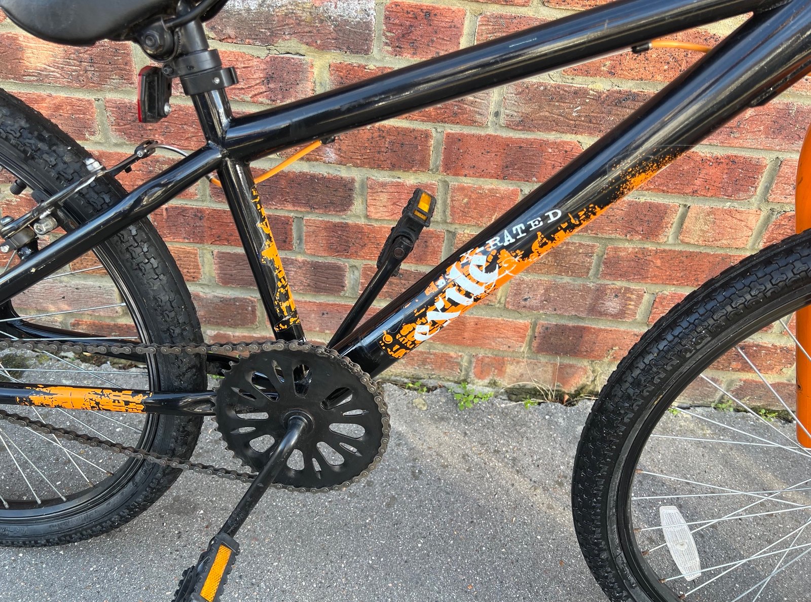 bike Xrated exile black orange BMX large wheels num 490 nov 2025bike Xrated exile black orange BMX large wheels nov 2025IMG_9927