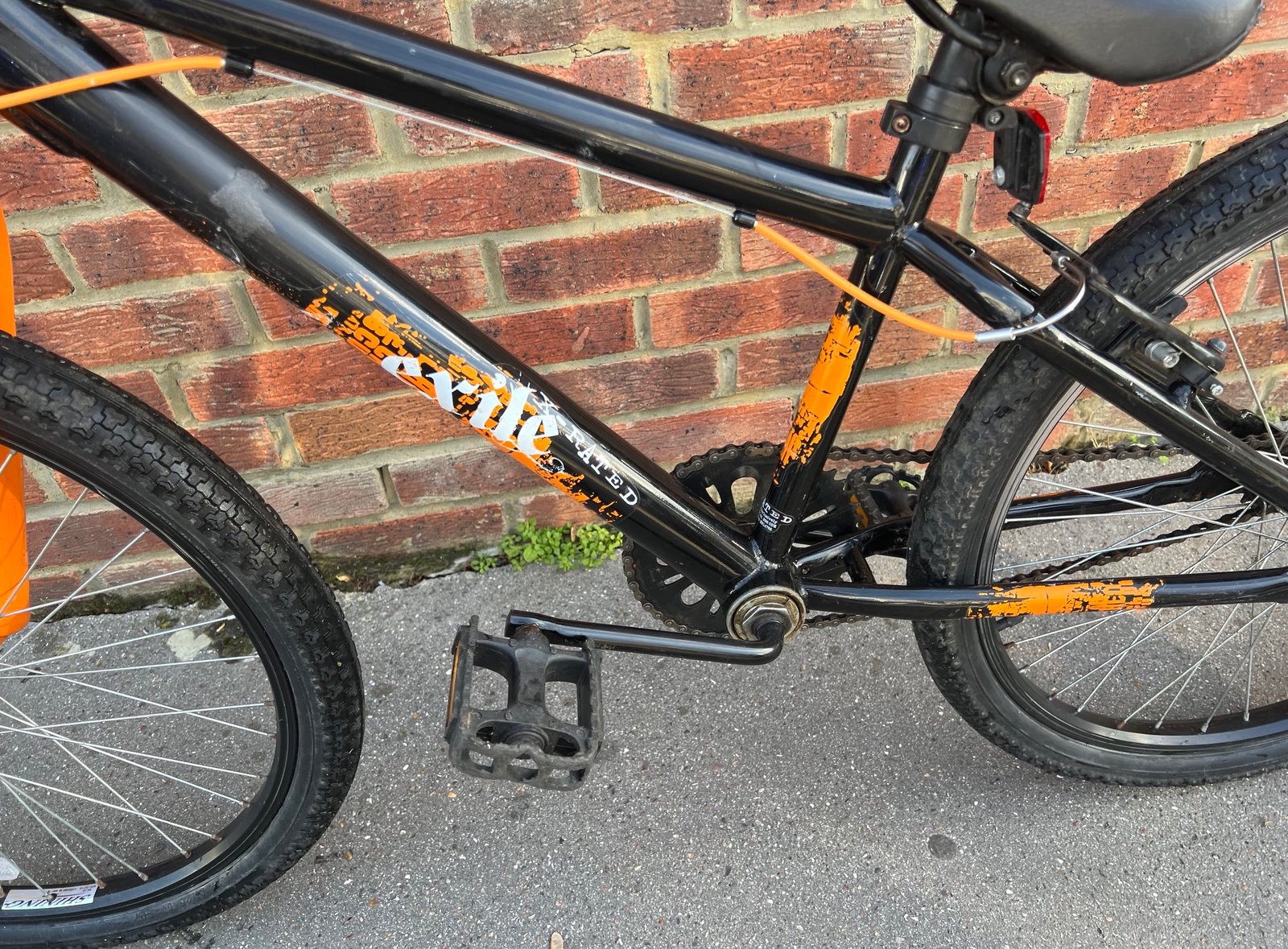 bike Xrated exile black orange BMX large wheels num 490 nov 2025bike Xrated exile black orange BMX large wheels nov 2025IMG_9933